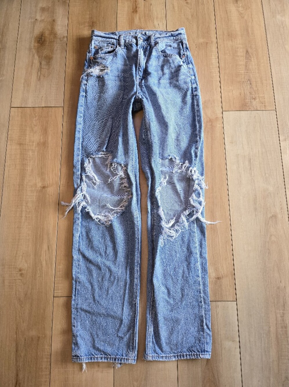 American Eagle Highest Rise Baggy Straight Leg Jeans Sz 0